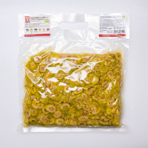 Оливки зеленые Халкидики (КОЛЕЧКИ) EVROS, Греция, вакуум, 1кг  фото 3
