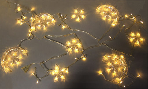 Эл. гирлянда диодная "Месяц 3 бол. и звезды 3 бол. + 6 мал." 120 ламп (СА-503) тёплый белый свет, в коробке