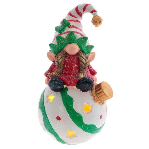 Новинка Фигурка декоративная "Гном" с подсветкой (LR44 2 шт), L10 W9 H18 см, 2в.