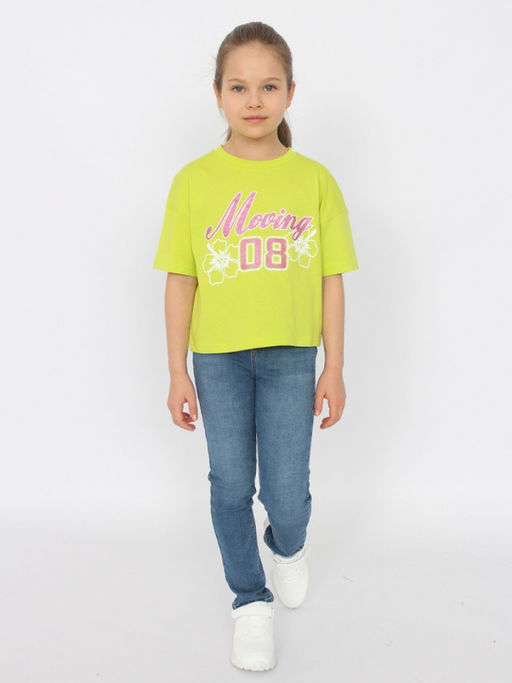 CRB wear/CSKG 63811-36-408 Футболка для девочки,лайм/Ex.Cherubino  фото 2