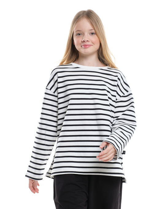 Лонгслив в полоску для девочки 22-7689 полоска - Mini maxi фото 6