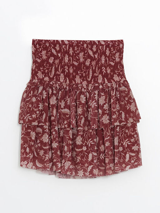 Beli Lastikli ?i?ekli K?z ?ocuk Etek - Waikiki фото 3