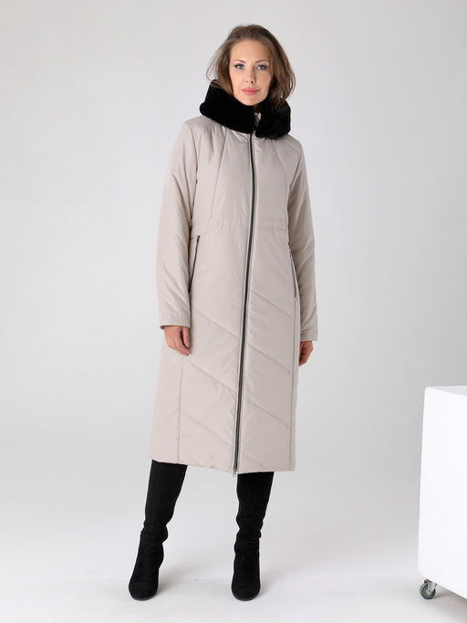 23409 Пальто серо-бежевый - Dizzyway фото 2