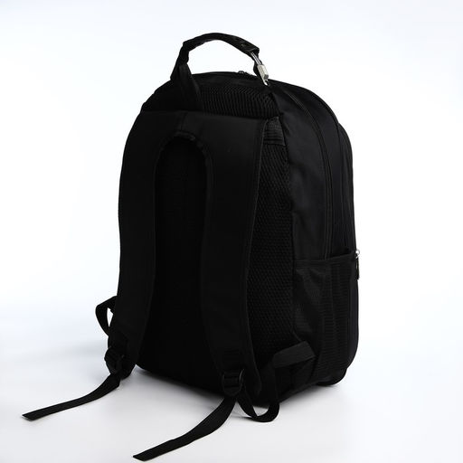 Рюкзак молодёжный из текстиля, 2 отдела на молнии, 4 кармана, цвет чёрный - Simaland фото 2