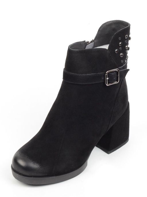 04-R164-1 BLACK Полусапоги женские (натуральная замша, натуральный мех) - Фабричный китай фото 3