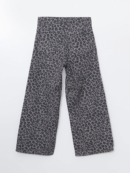 Beli Ayarlanabilir Lastikli Leopar Desenli K?z ?ocuk Jean Pantolon - Waikiki фото 3