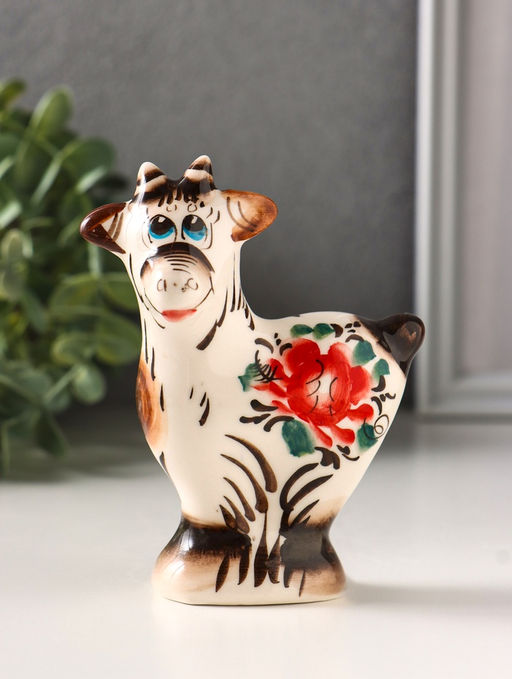 Фигурка фарфор «Козёл Кузя», 11.5 см, гжель цветная, МИКС