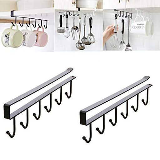 Держатель универсальный для полотенец, кухонный, 6 крючков,черный - Buro фото 3