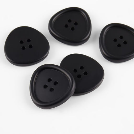 Цена за 3 шт. Набор пластиковых пуговиц, 4 прокола, d=25 мм, 5 шт., чёрный