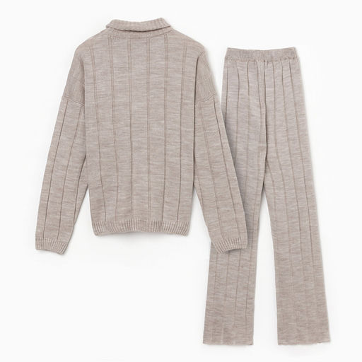 Костюм женский (джемпер, брюки) MINAKU: Knitwear Collection, размер 48-48, капучино