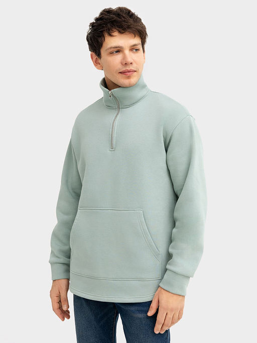 Свитшот мужской в серо-зеленом цвете