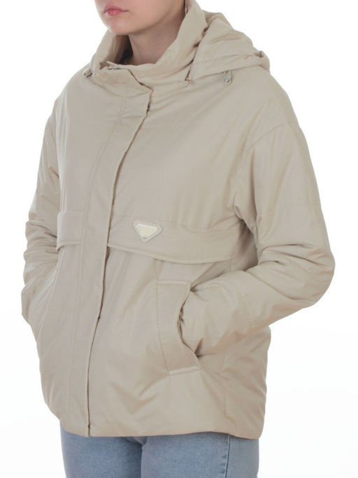 7060 BEIGE Куртка демисезонная женская (100 гр. холлофайбер)