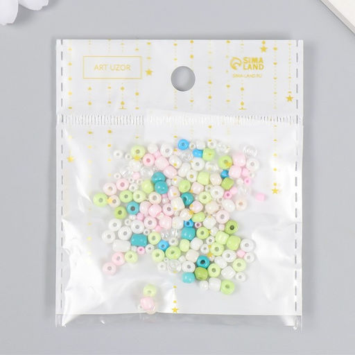 Бисер стекло 6/0 - 15/0 Ассорти мороженое d=1,5-4 мм, н-р 10гр - Арт узор фото 4