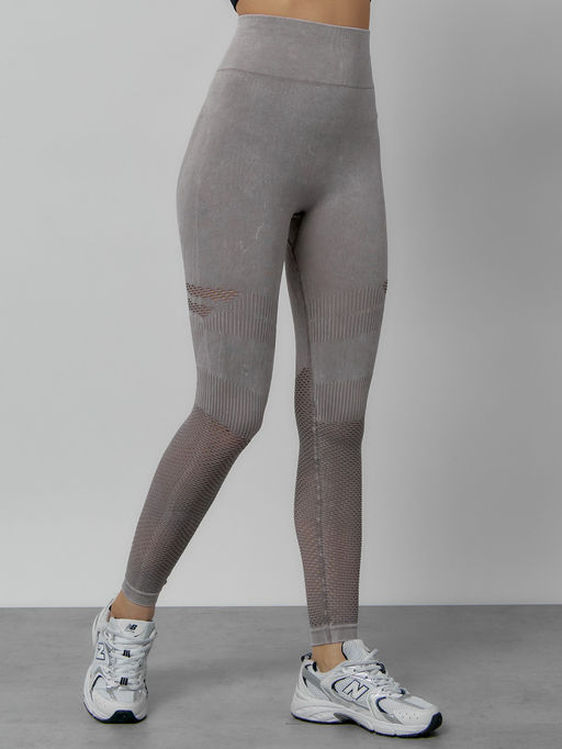 Легинсы для фитнеса женские серого цвета 1004Sr - Mtforce фото 3