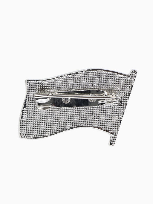 Брошь «Флаг России», триколор в серебре