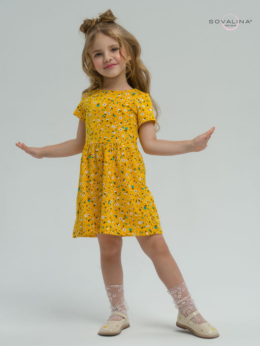 Платье Лето цветы на горчице - Sovalina фото 2