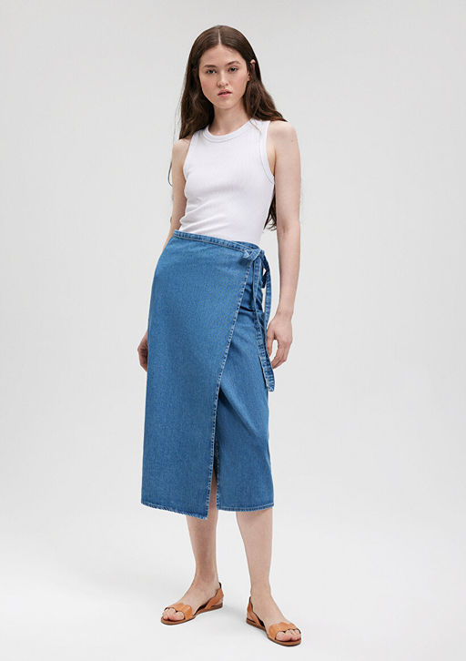 Anvelop Midi Denim Etek