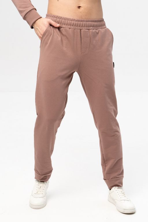 Брюки мужские из футера, капучино