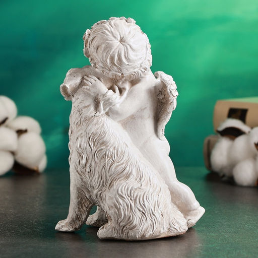 Фигурка полистоун Ангелочек с собакой, 17?12?10 см