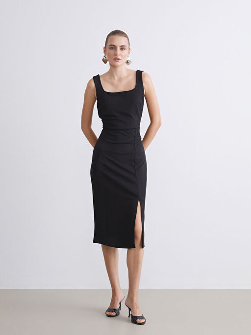 Kare Yaka Bodycon Elbise