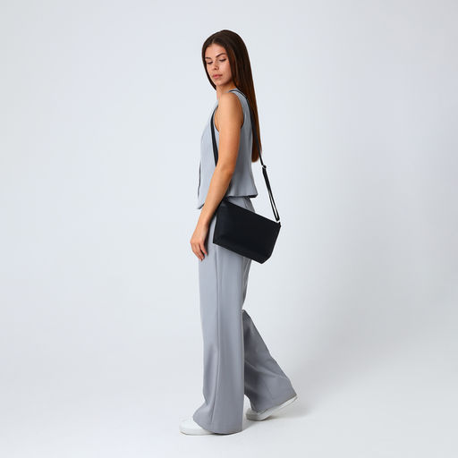 Сумка женская кросс-боди на молнии, 25×8×19 см, чёрная