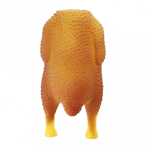 Игрушка для собаки Кура гриль 18х9х7см, с пищалкой, ПВХ, фактурная, желтый/бежевый, Пэт тойс (Pet toys) (Китай)  фото 3