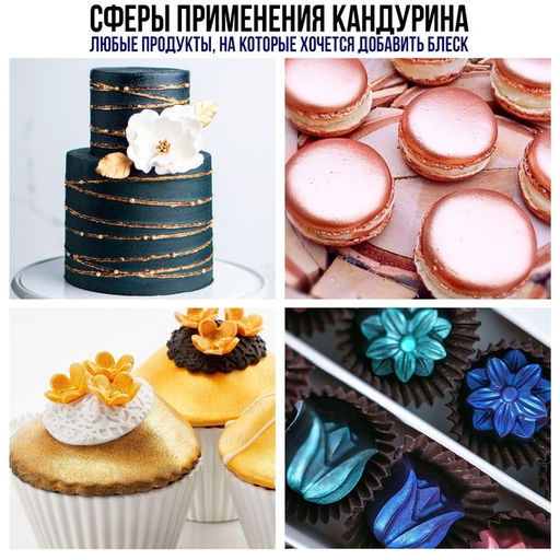 Глиттер кандурин Тёмно-синий для десертов и напитков, водорастворимый, 5 г. - KONFINETTA фото 4