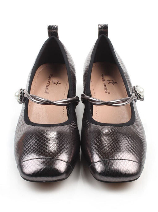 06-B69A-121Y SILVER/BLACK Туфли женские (натуральная кожа)