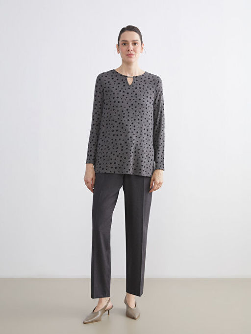 B?y?k Beden Beli Lastikli Kad?n Pantolon