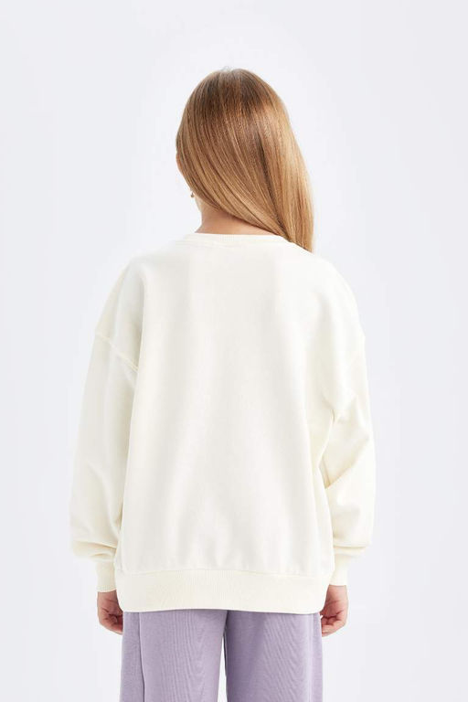 Толстовка с круглым вырезом для девочек Frozen Relax Fit - Defacto фото 6