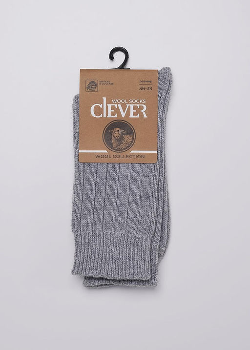 CLE Носки жен.BM712т шерсть лапша меланж серый - Clever wear фото 5