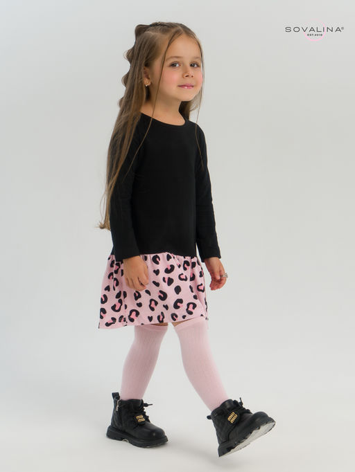 Платье Алиса дл/р черный-нежный леопард - Sovalina фото 20