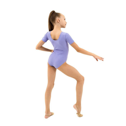 Купальник гимнастический Grace Dance, с коротким рукавом, р. 28, цвет сирень  фото 6