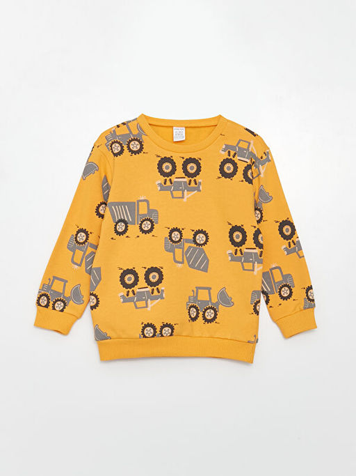 Bisiklet Yaka Uzun Kollu Bask?l? Erkek Bebek Sweatshirt 2li - Waikiki фото 2