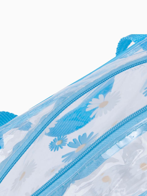 Цена за 2 шт. Косметичка на молнии для бассейна, большая, с ручками, с принтом «Ромашки», голубой