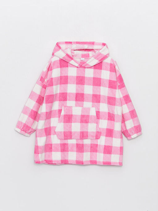 Kap??onlu Ekose Uzun Kollu K?z ?ocuk Pel?? Pijama ?st