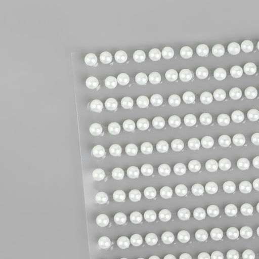 Цена за 5 шт. Жемчуг самоклеящийся, d = 3 мм, 15 полос на листе, цвет белый