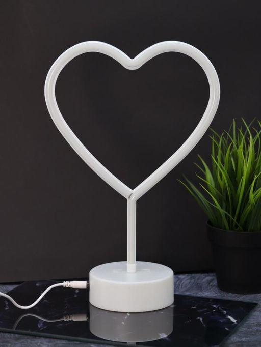 Неоновый LED ночник настольный "Heart", розовое свечение (30,5х20 см)