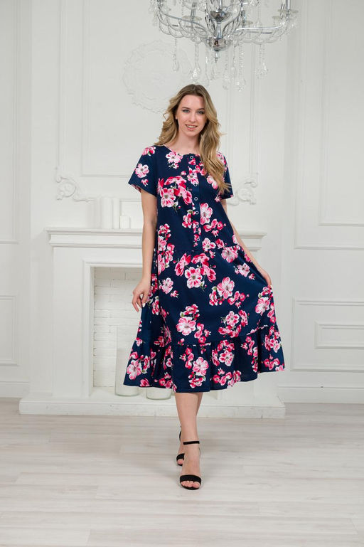 Платье женское из кулирки Кармелита яблоневый цвет - Амадэль фото 3