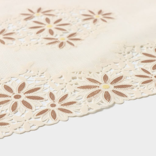 Цена за 12 шт. Салфетка ажурная для стола «Лютики», 45×30 см, бежево-коричневая