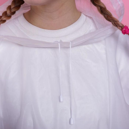 Дождевик взрослый пончо Tropical dream, оверсайз, 44-52, 97×120 см, белый