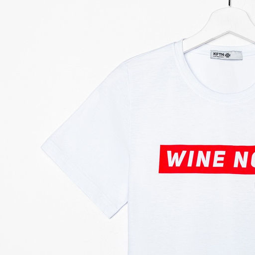 Футболка женская KAFTAN "WINE NOT", белый, р-р 44-46