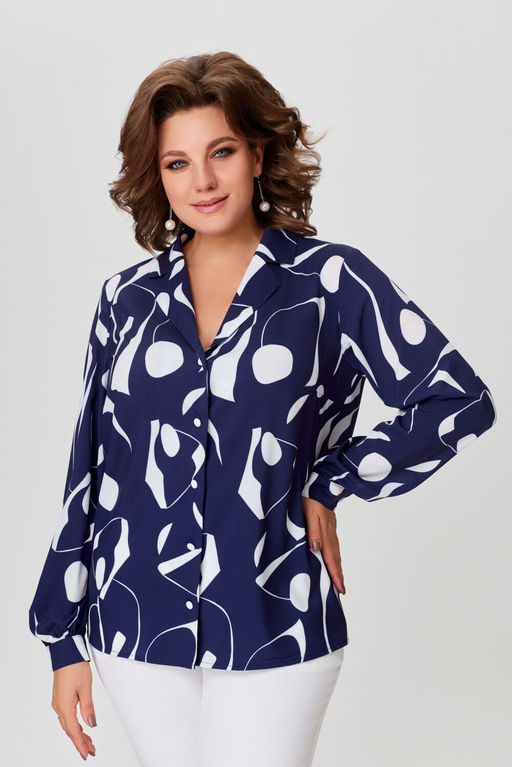 Блуза Swallow 803.2 черный+серебряный узор фото 723