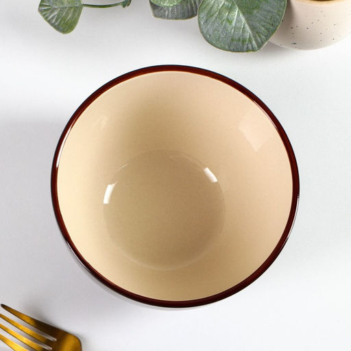 Салатник керамический Доляна Морской мир, 800 мл, d=14 см, цвет коричневый  фото 2