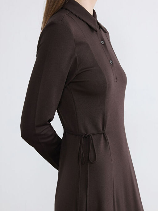 G?mlek Yaka Belden Oturtmal? Elbise