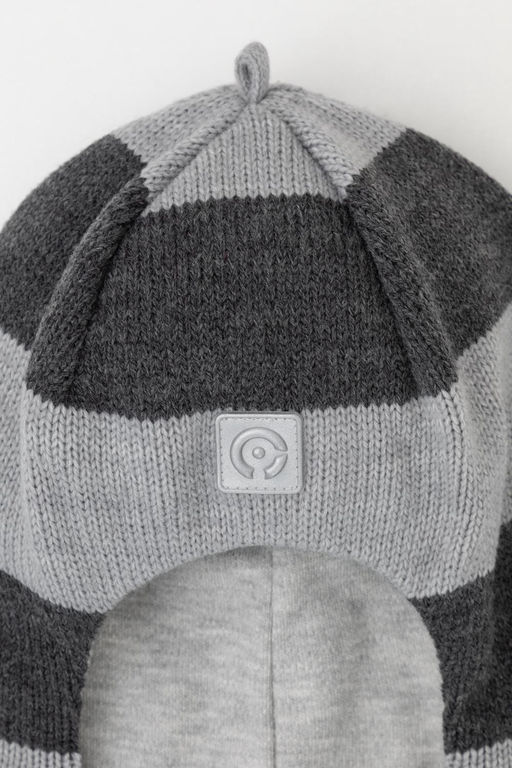 Crockid _ КВ 20384/тем.серый меланж,св.серый меланж шапка-шлем дет