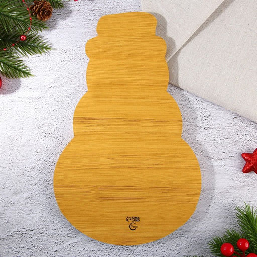 Менажница новогодняя деревянная Снеговик, 28.8?18.4 см