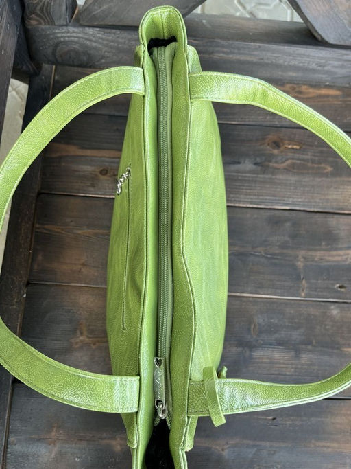 Женская сумка шоппер из эко кожи 006 Зеленый - Kenguluna фото 6