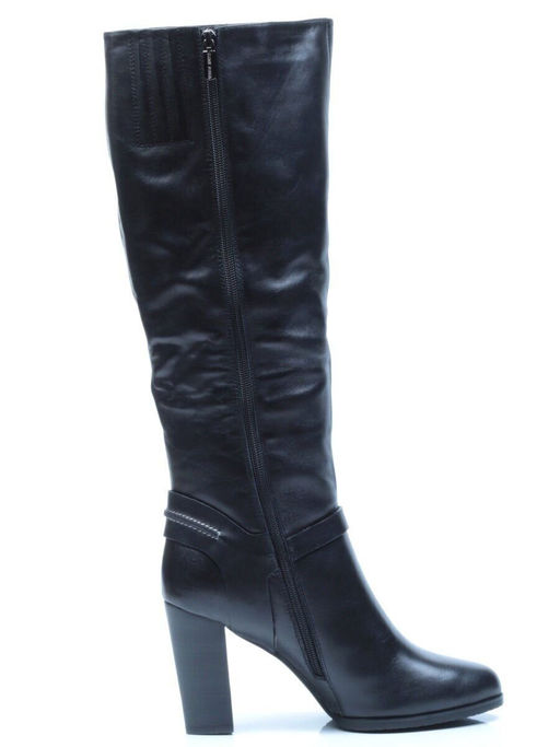 F130-020M BLACK Сапоги зимние женские (натуральная кожа, натуральный мех (полностью))