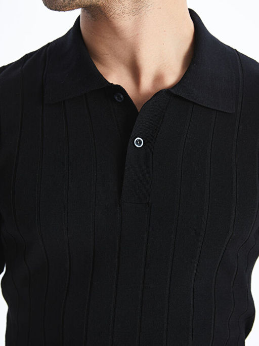 Polo Yaka K?sa Kollu Erkek Triko Kazak